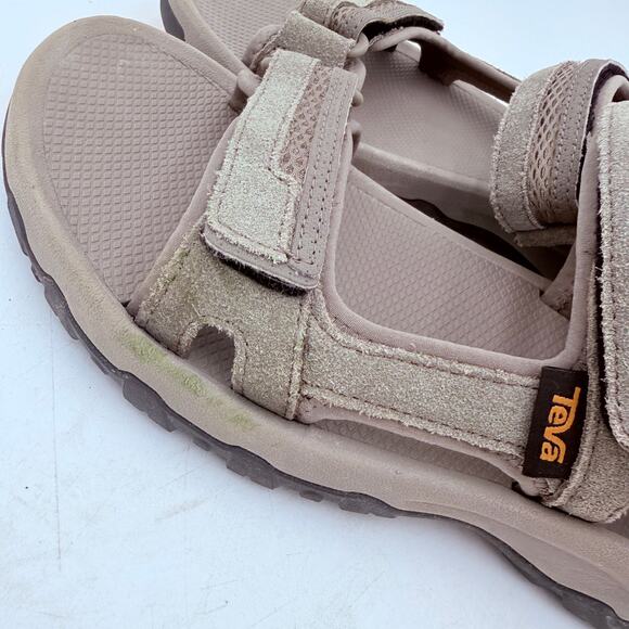 Teva Men\'s Hudson Grey Leather Sandals Size 9